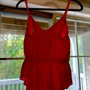 Red Ruffle Tank Top